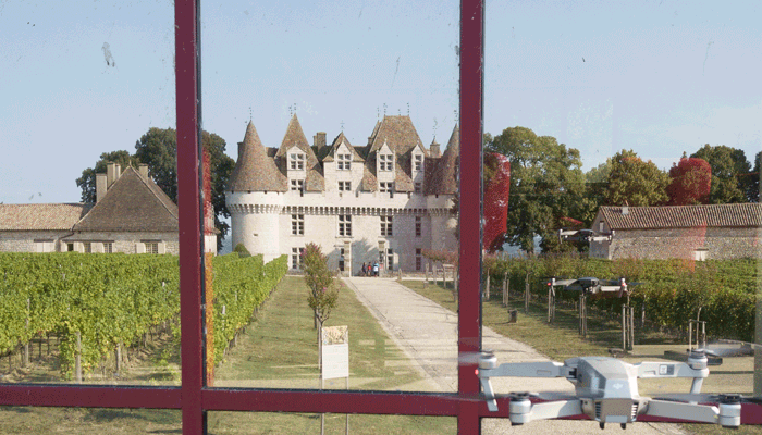 Drone photo chateau mariage domaine